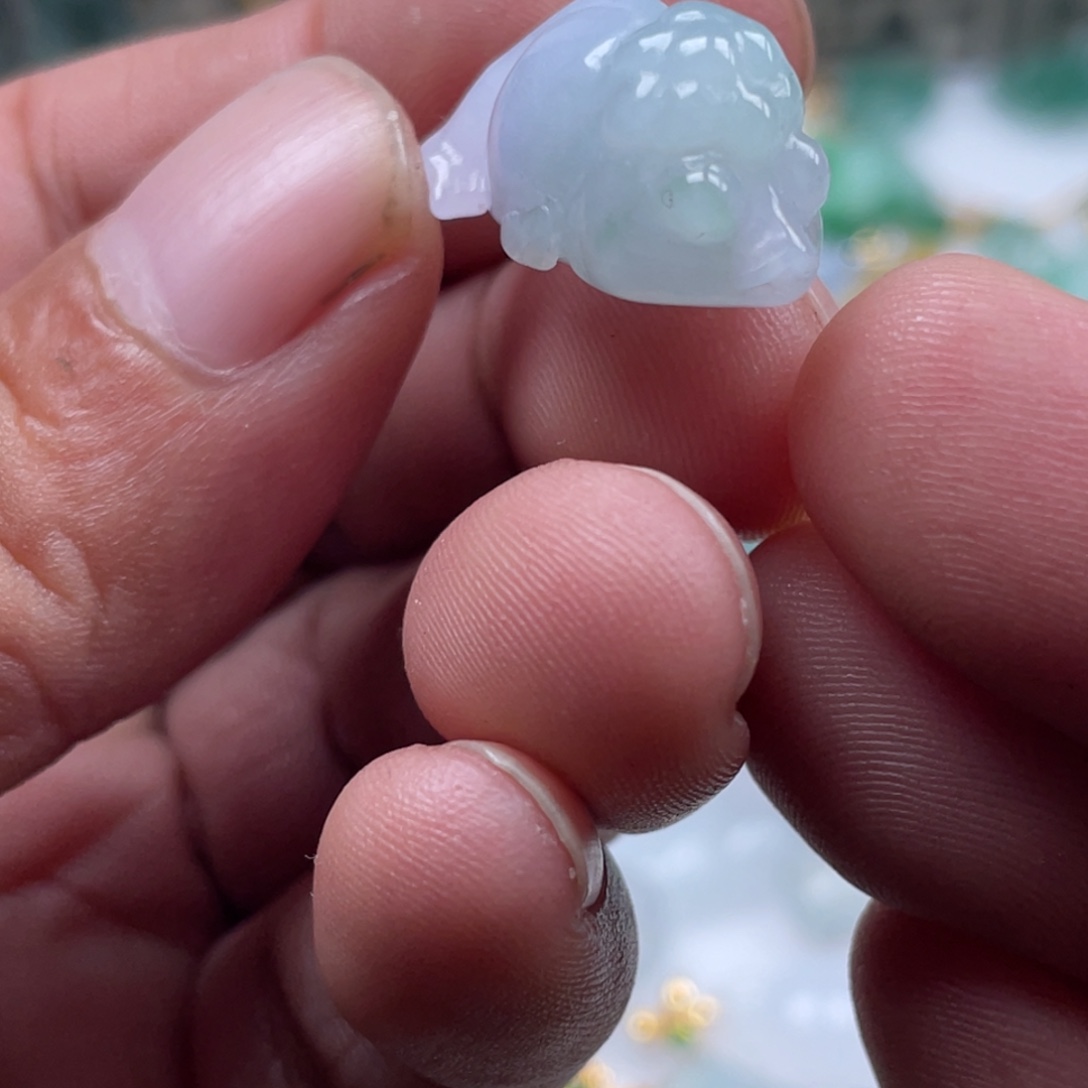 翡翠未镶嵌颈饰翡翠冰三彩力争上游