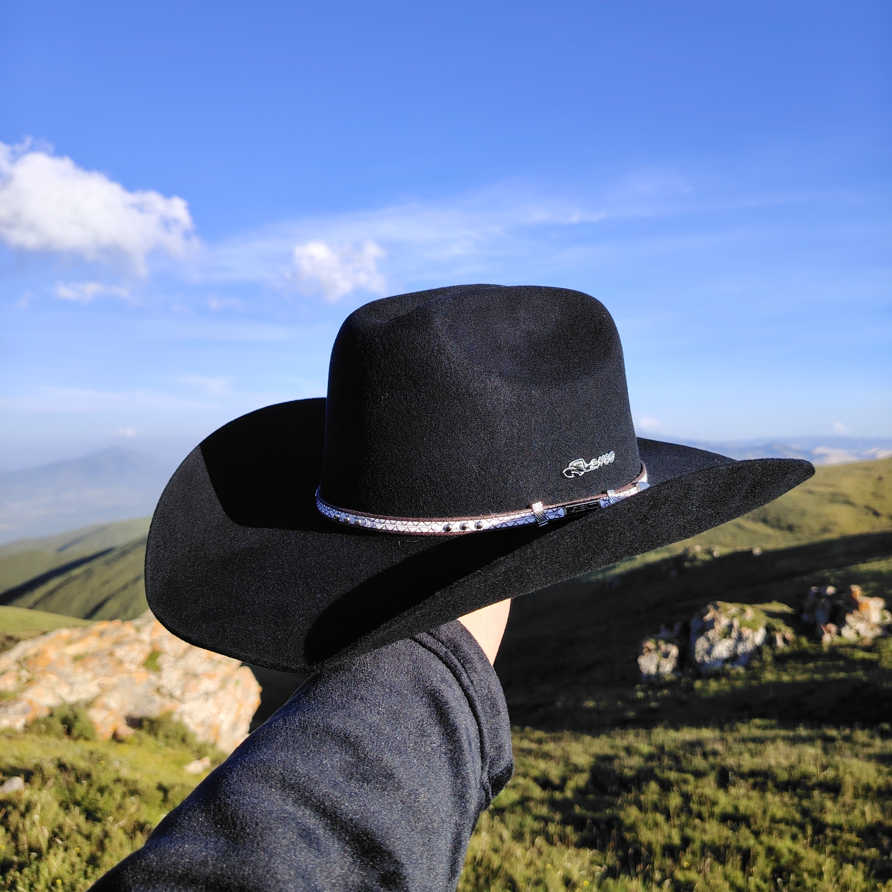 臻名冠25最新款纯羊毛西部大牛仔男女同款高端气质藏式羊毛毡帽