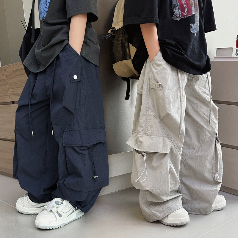 范米粒童装男童裤子夏季薄款儿童休闲工装裤中大童防蚊裤宽松长裤