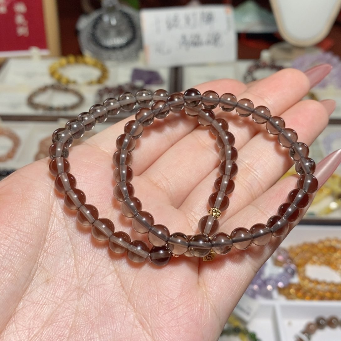 水晶手串未镶嵌茶晶