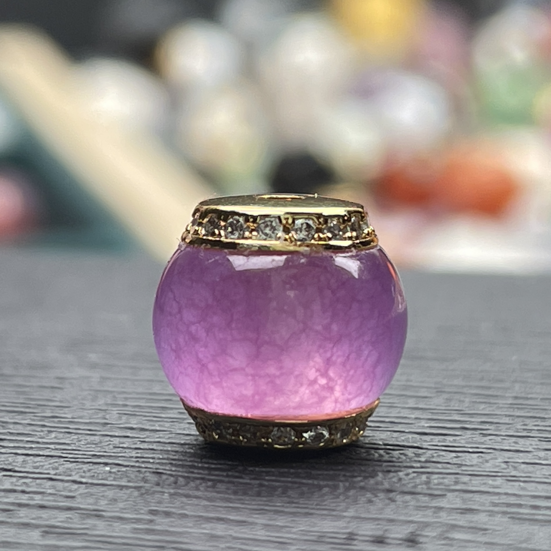 原矿紫罗兰色系老型直切尺寸10mm左右顶珠腰珠配珠文玩菩提配饰