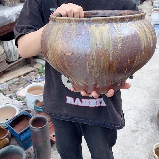 紫砂花盆高度20口径25