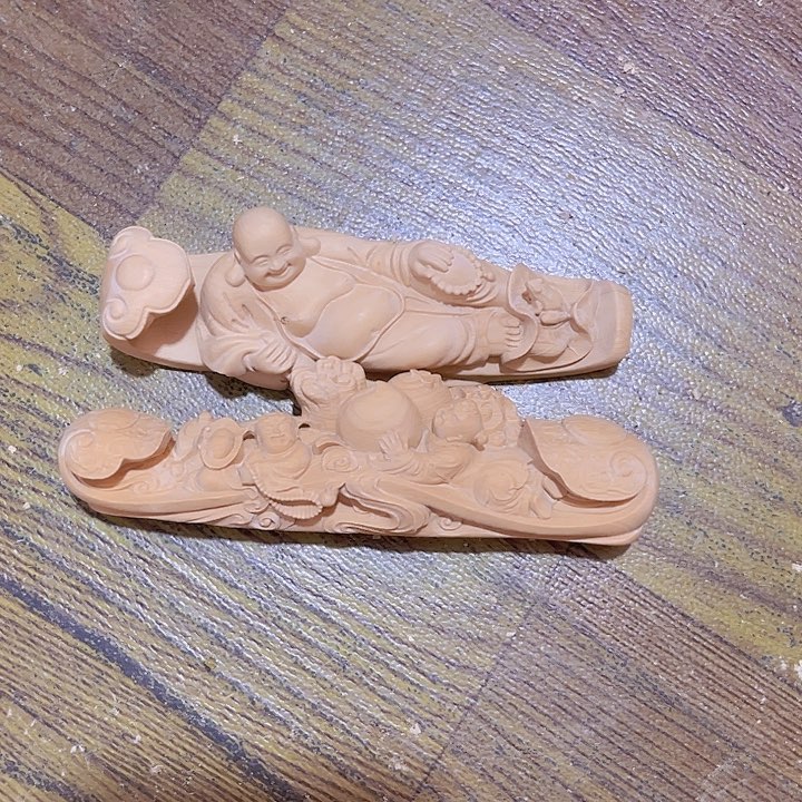 木开****?小叶黄杨木如意手把件2个有瑕