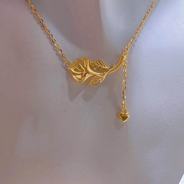 玫瑰花水贝柜台现货黄金足金999财富金条悦己好物T