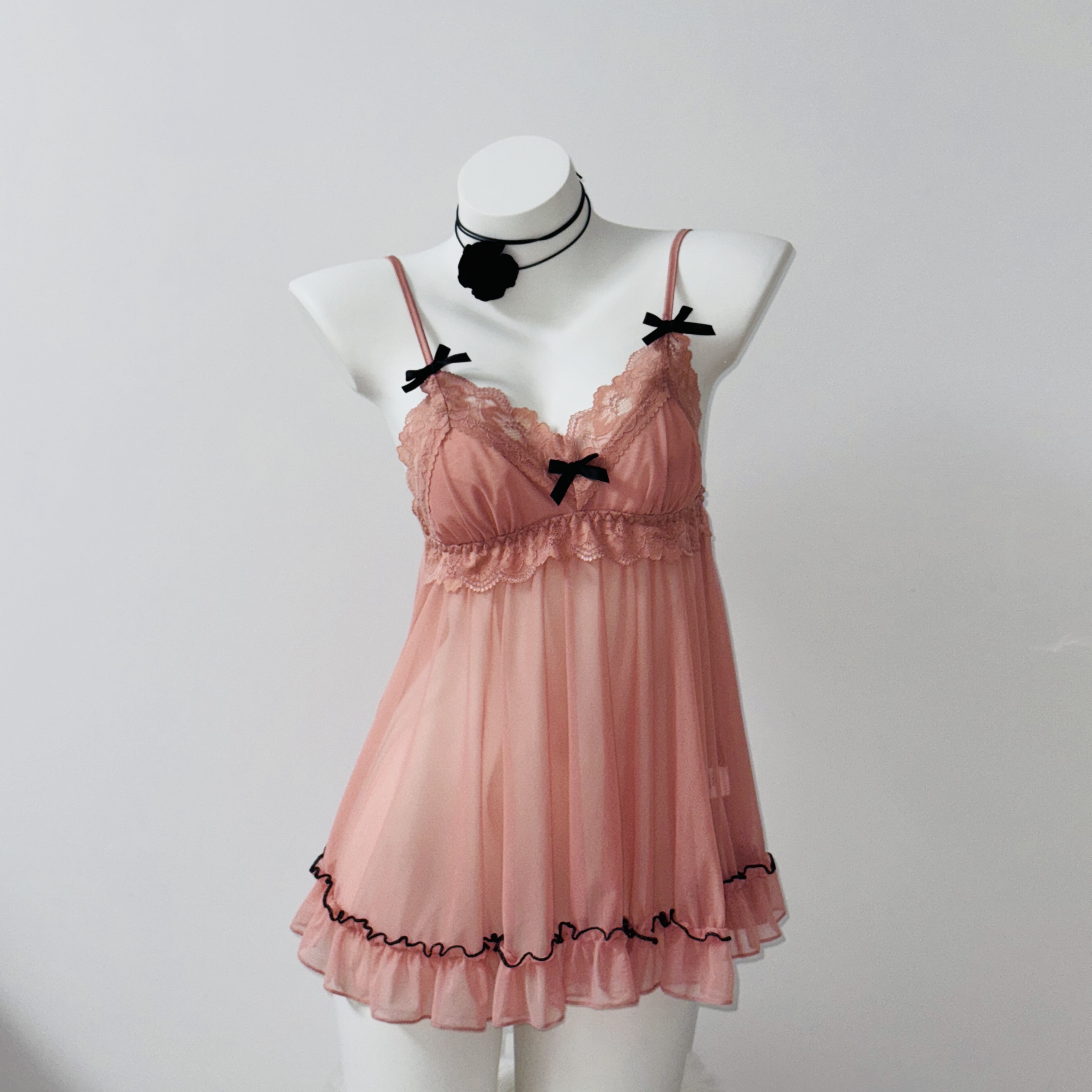 拍一送一 蔷薇轻纱【80-135斤】2235薄款蕾丝睡裙