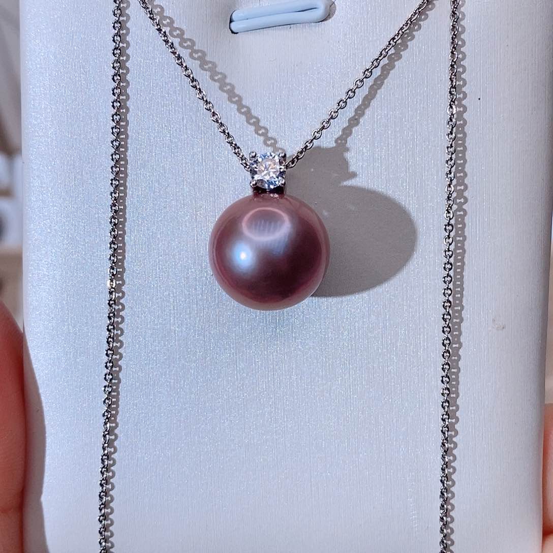 颈饰银S925镶嵌淡水珍珠