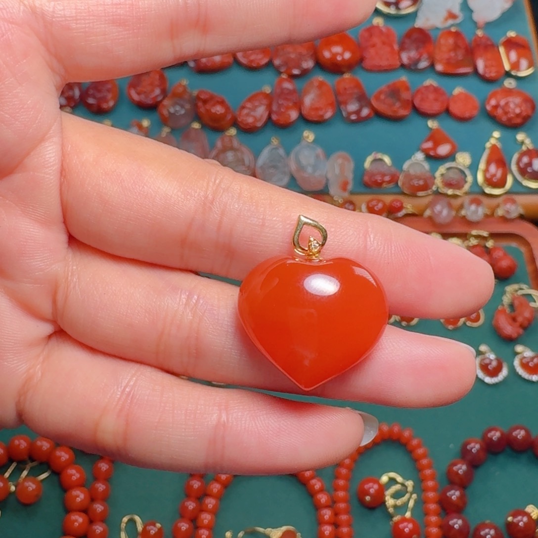 南红玛瑙南红18K金镶嵌