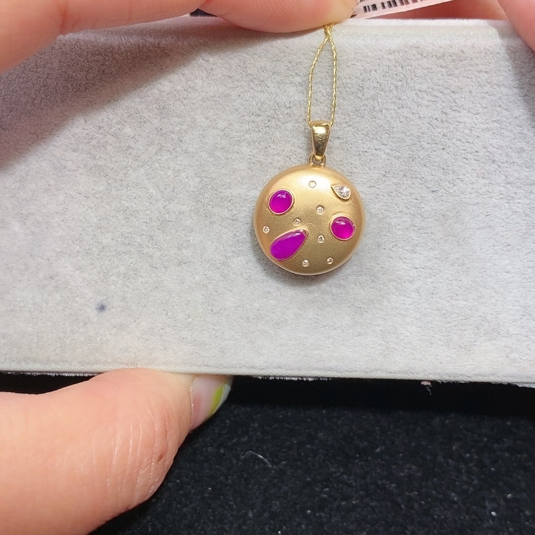 苏纪石（舒俱来）18K金镶嵌吊坠(不含链)