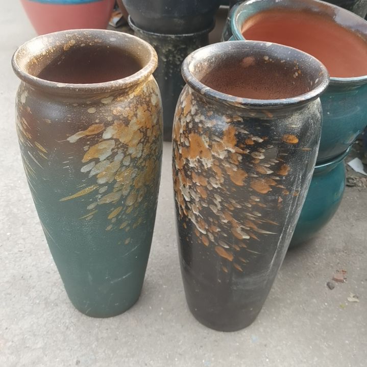 红陶口13高31瑕疵两个盆