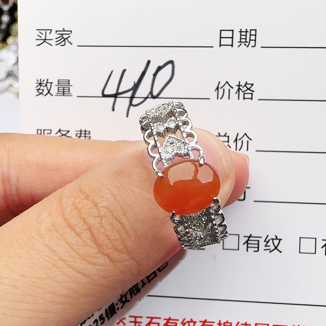 银S925镶嵌戒指翡翠戒指
