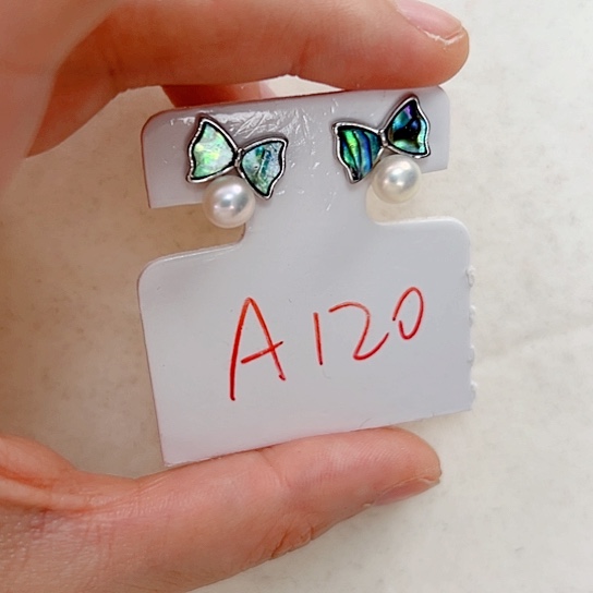 淡水珍珠耳饰合金