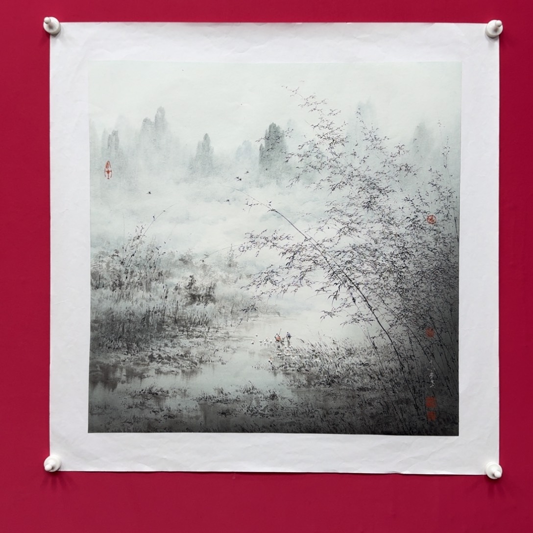 渺***7国画木春烟雨漓江4平尺
