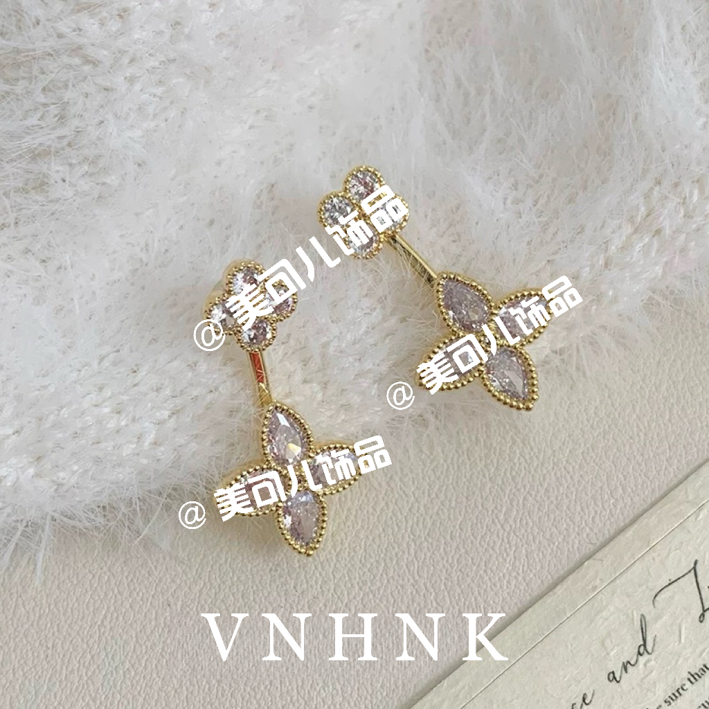铜合金合成锆石耳饰 美可儿   F385   金色时尚气质耳环