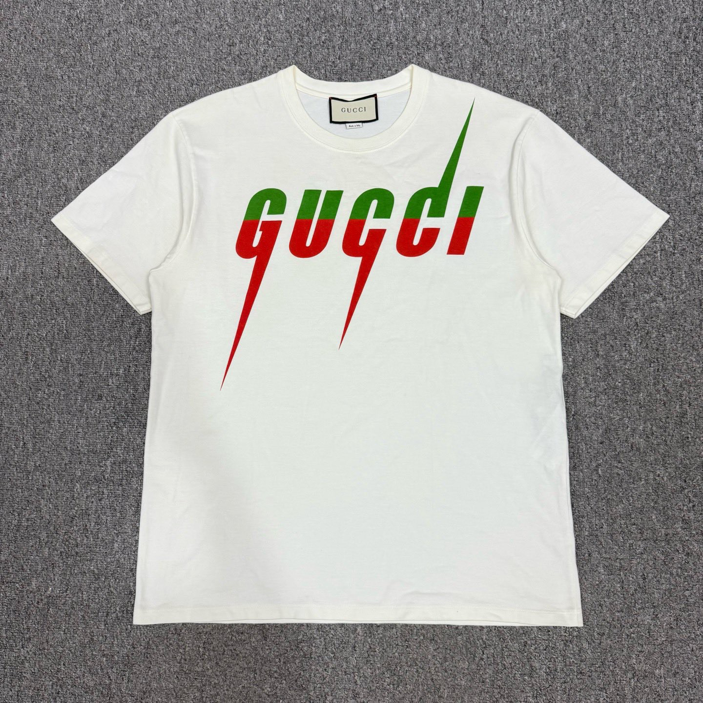 99新 GUCCI/古驰 14128528 Gucci古驰 白色闪电刀锋短袖 M码