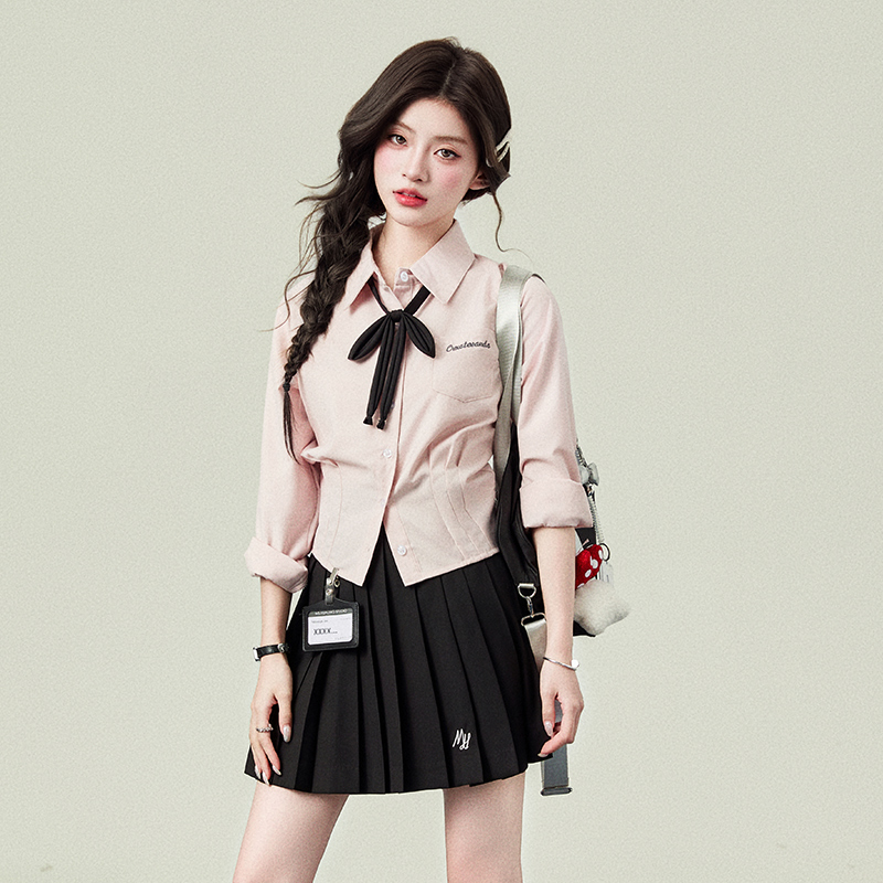花铃太太学姐衬衫女长袖2025秋季新款收腰衬衣法式风气质轻奢上衣
