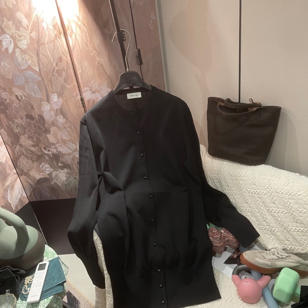 【姚家.Bonnie】过臀中长款女人味设计款长袖针织衫