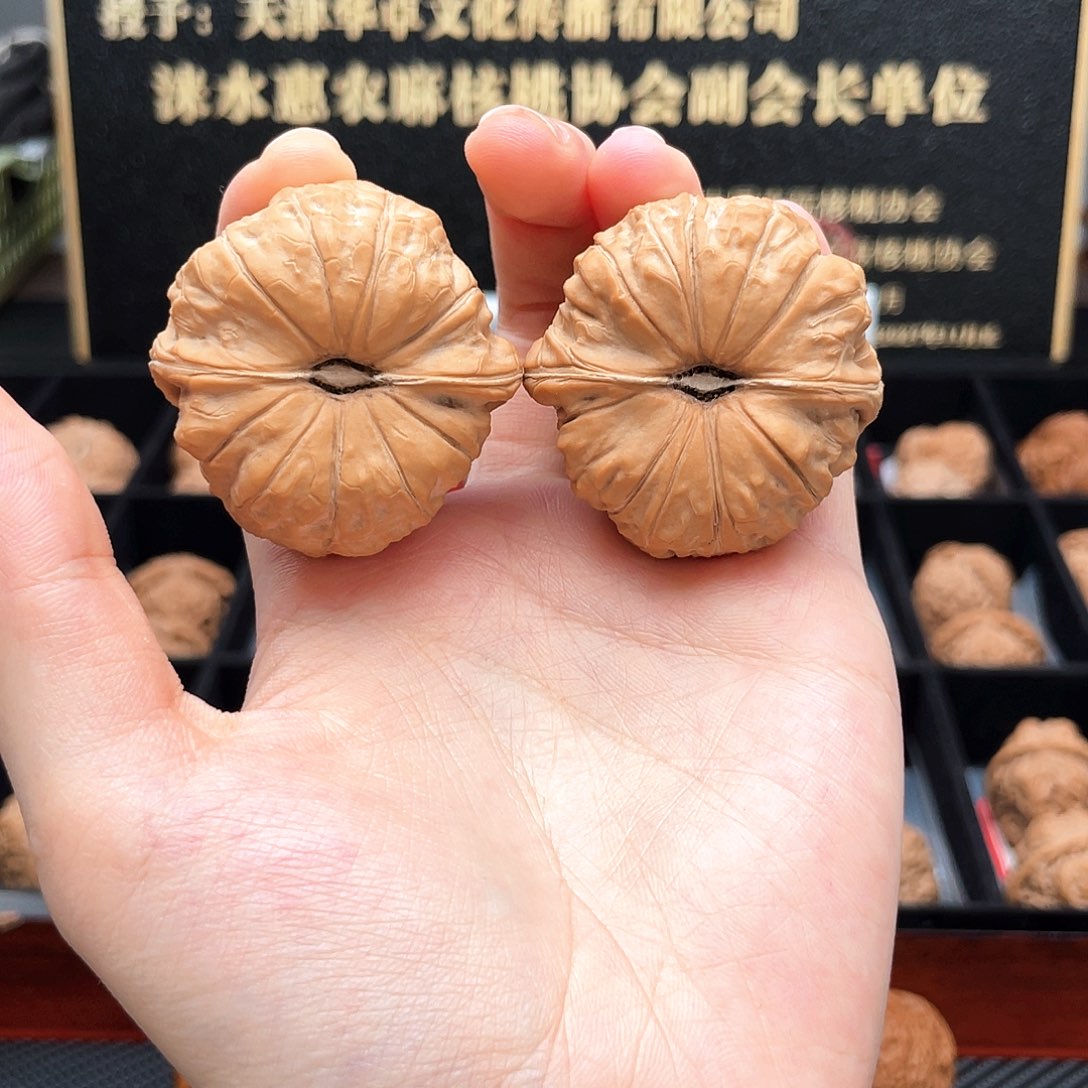 把件文玩核桃4312稀有小三角全品红皮南瓜