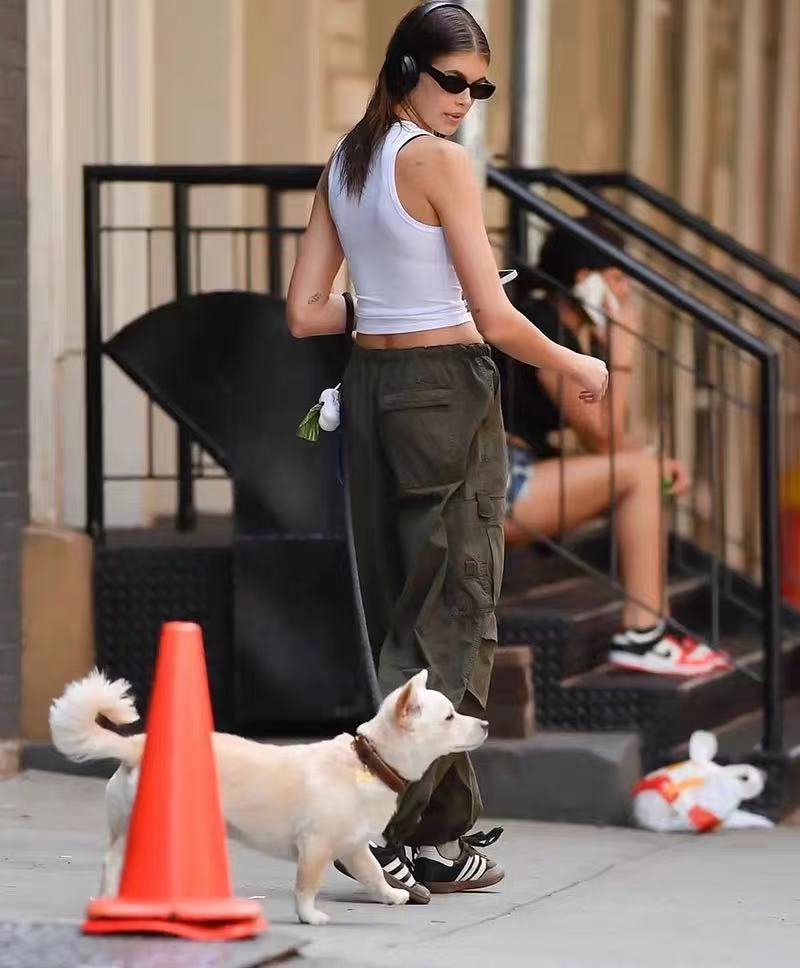 时髦进阶 韩单！春夏做旧工装伞兵裤休闲裤