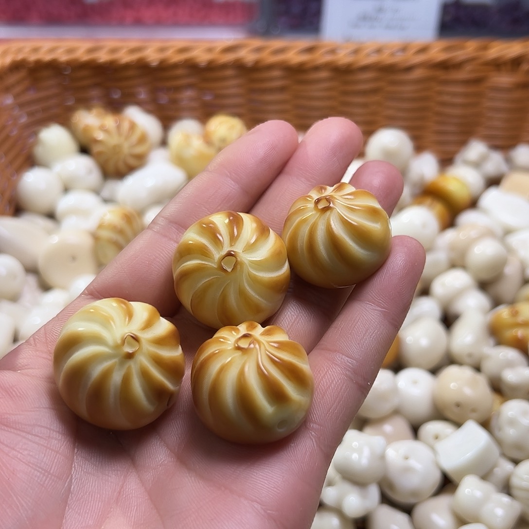 菩提根/象牙果吊坠2颗炭烧大包子有裂