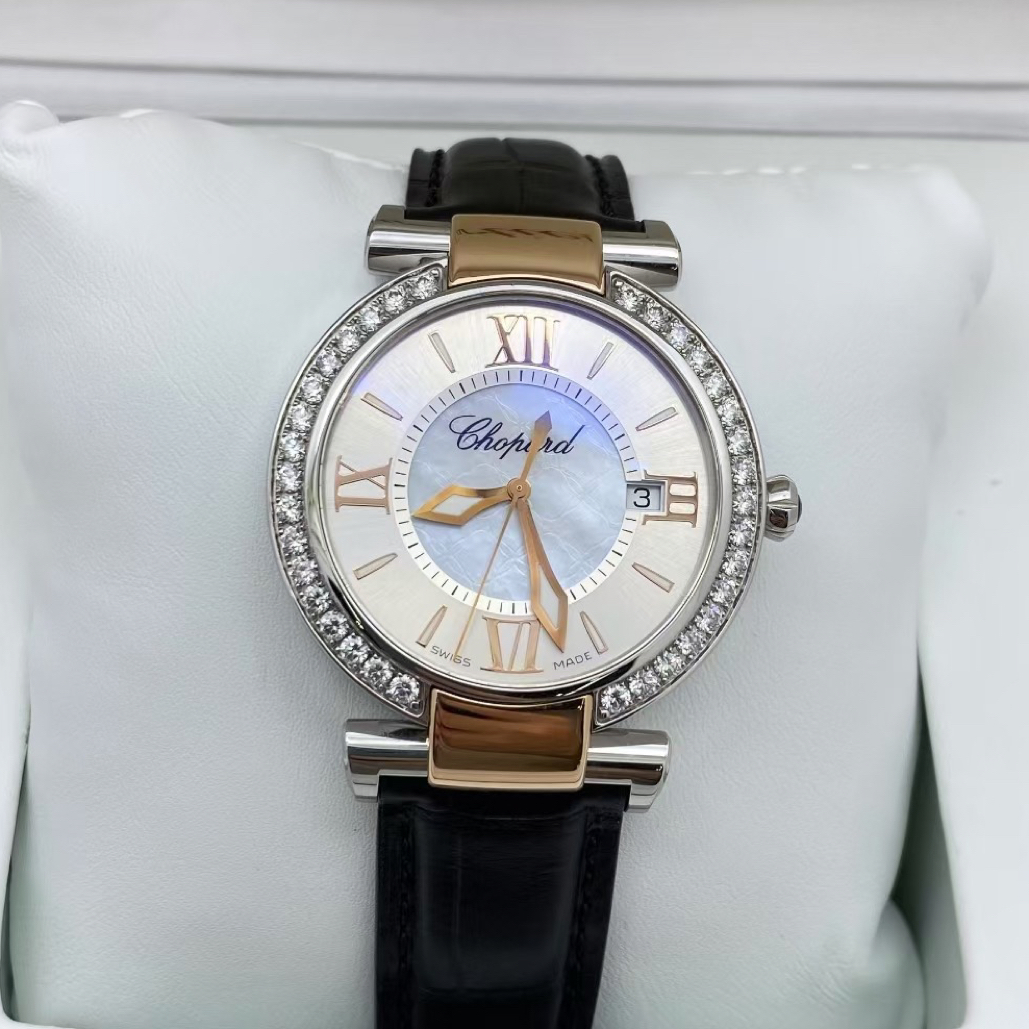 99新 Chopard/萧邦 388532间金精钢36表径女神款石英腕表女士时尚