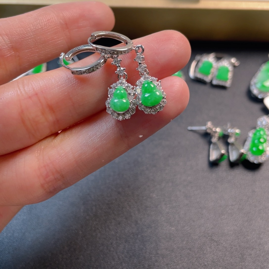 翡翠银S925镶嵌吊坠(不含链)