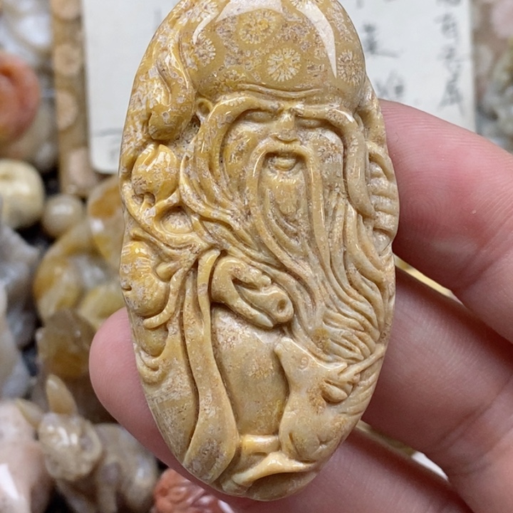 颈饰未镶嵌硅化珊瑚（珊瑚玉）