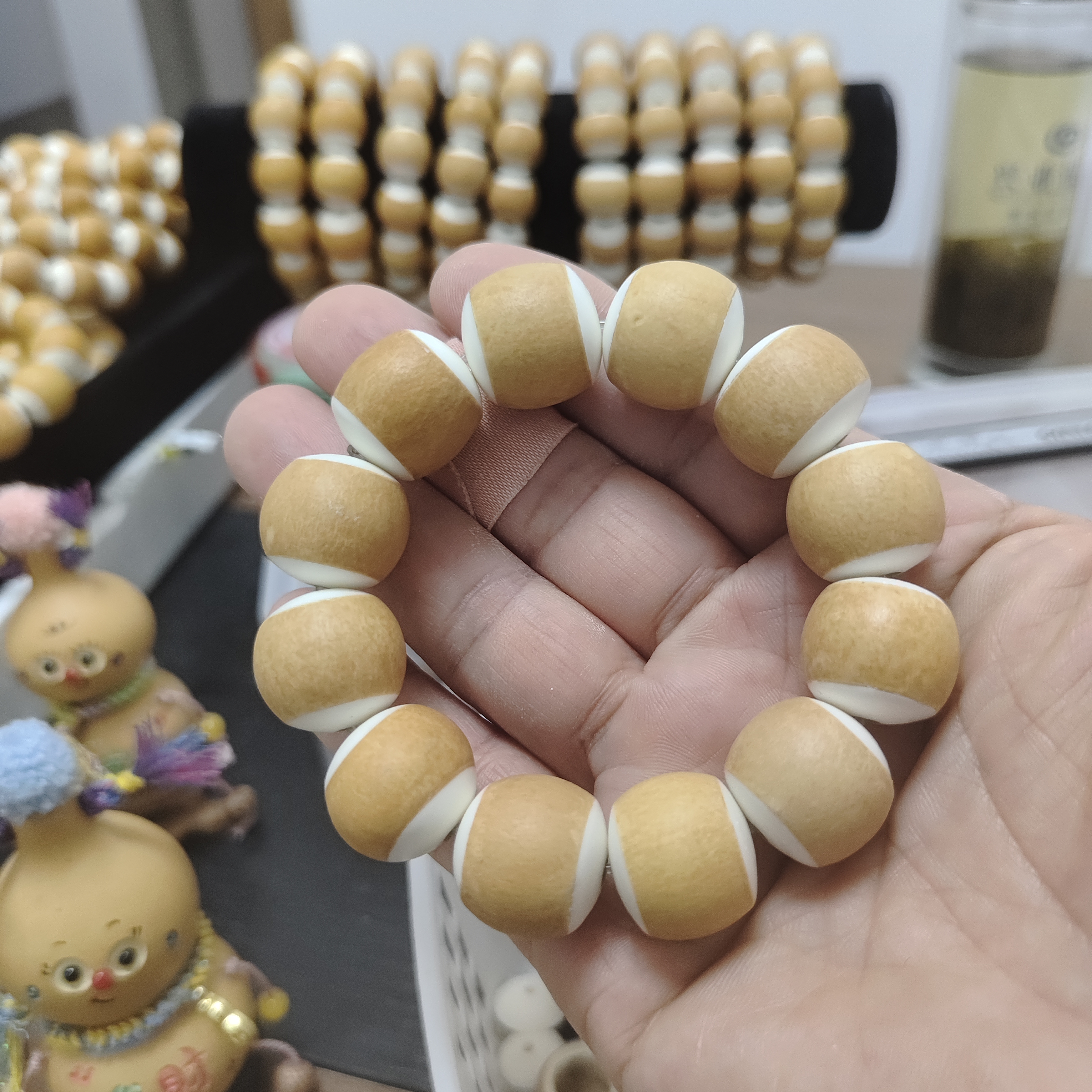 文玩葫芦镶口纯手工镶嵌天然葫芦手串19mm*12珠