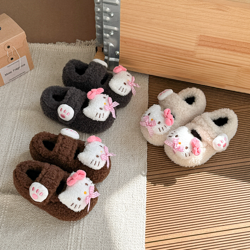 【小团童鞋铺】女冬季平跟圆头女童棉鞋棉鞋卡通厚底秋冬季小众款