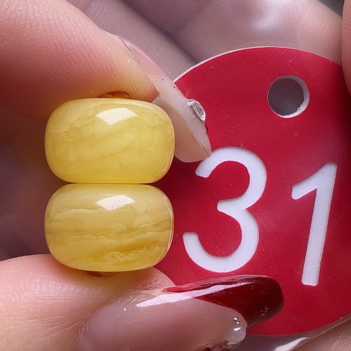 蜜蜡未镶嵌珠宝奇石12.7mm虎皮墩子