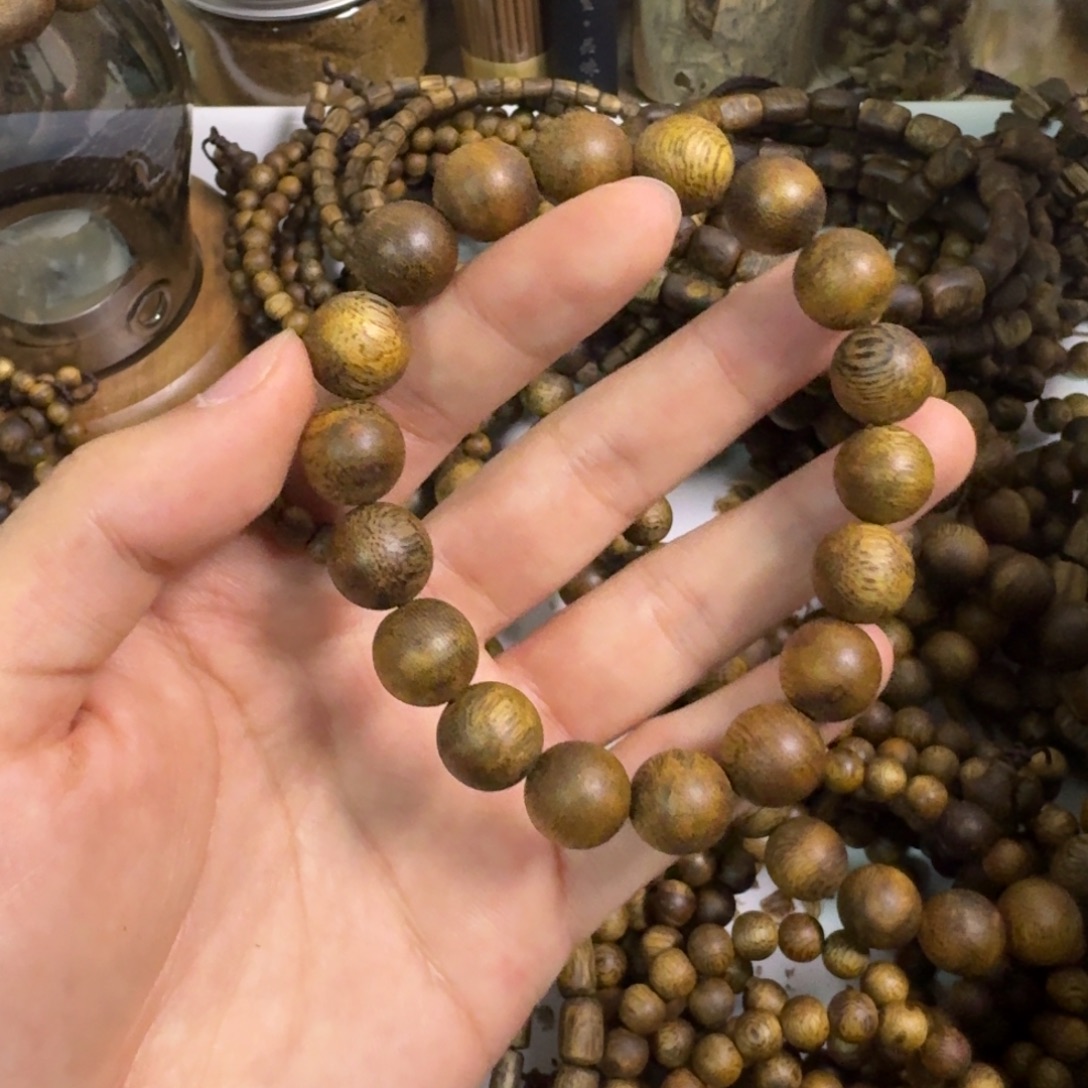 沉香碎屑沉香圆珠单圈卡12规格10g