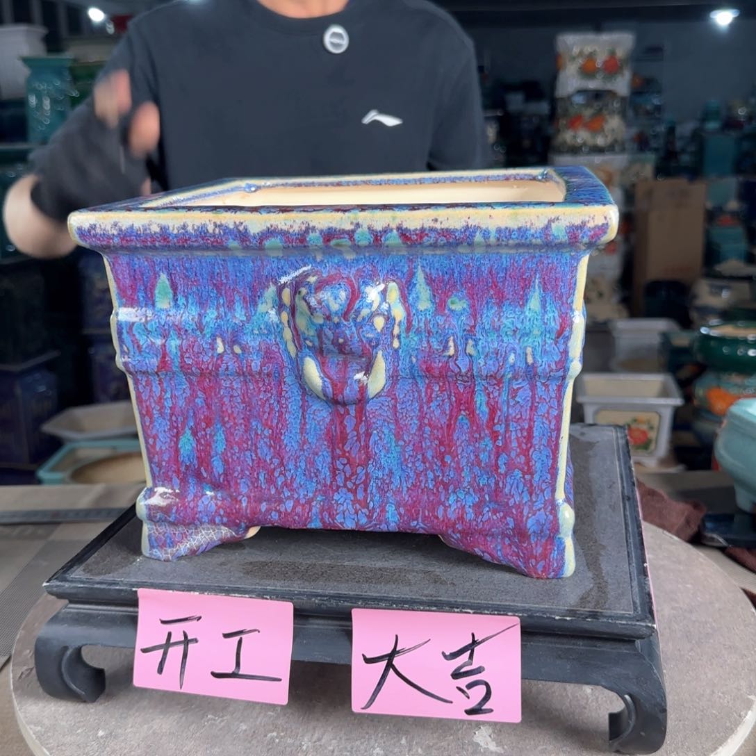 一风堂石湾花盆。缝隙