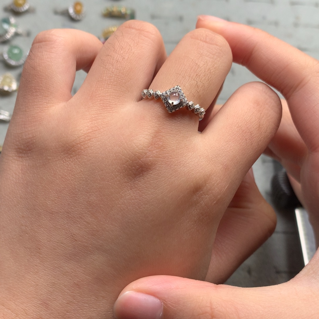 翡翠银S925镶嵌戒指