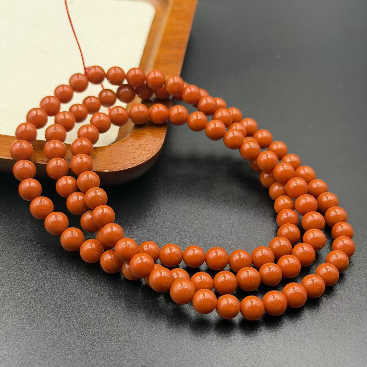 ［宏瑞南红］保山大水沟云端多圈6.5mm+多样性发其一 HR1-049