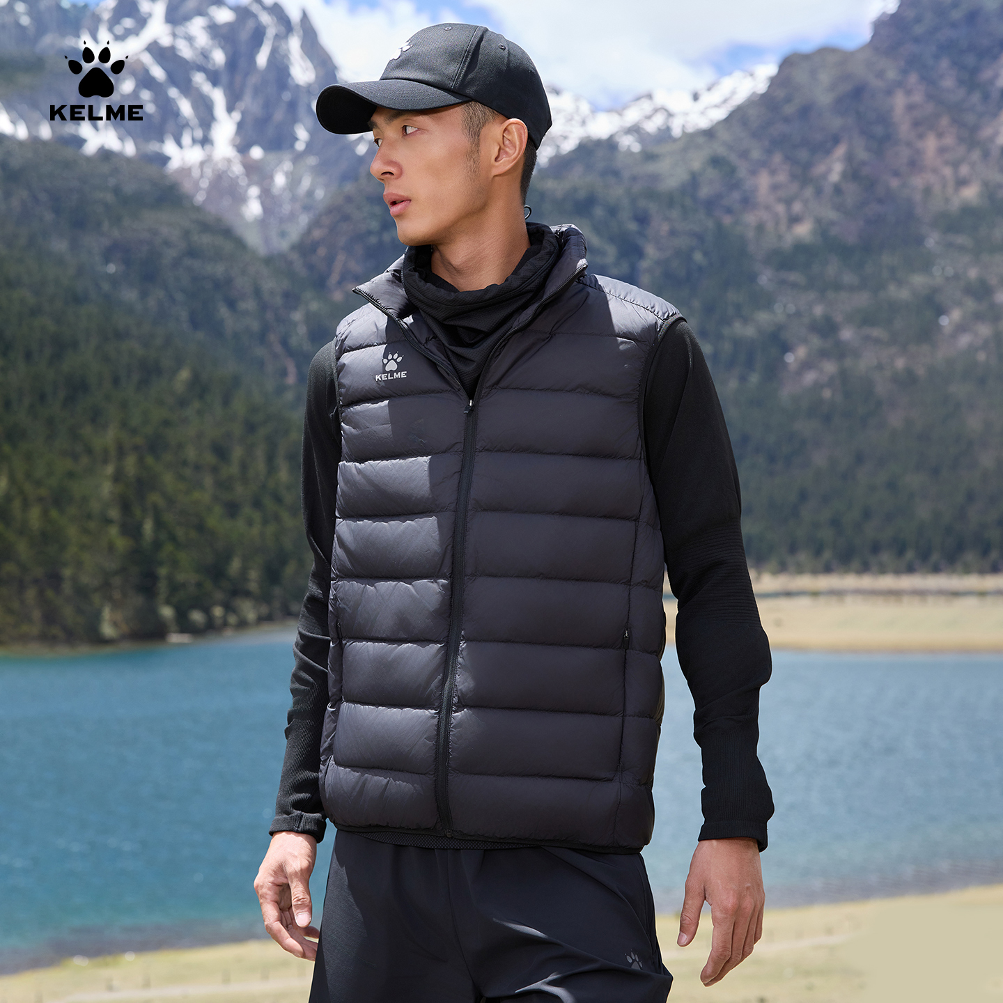 【轻型羽绒马甲】卡尔美官方旗舰店马甲跑步立领运动户外保暖休闲