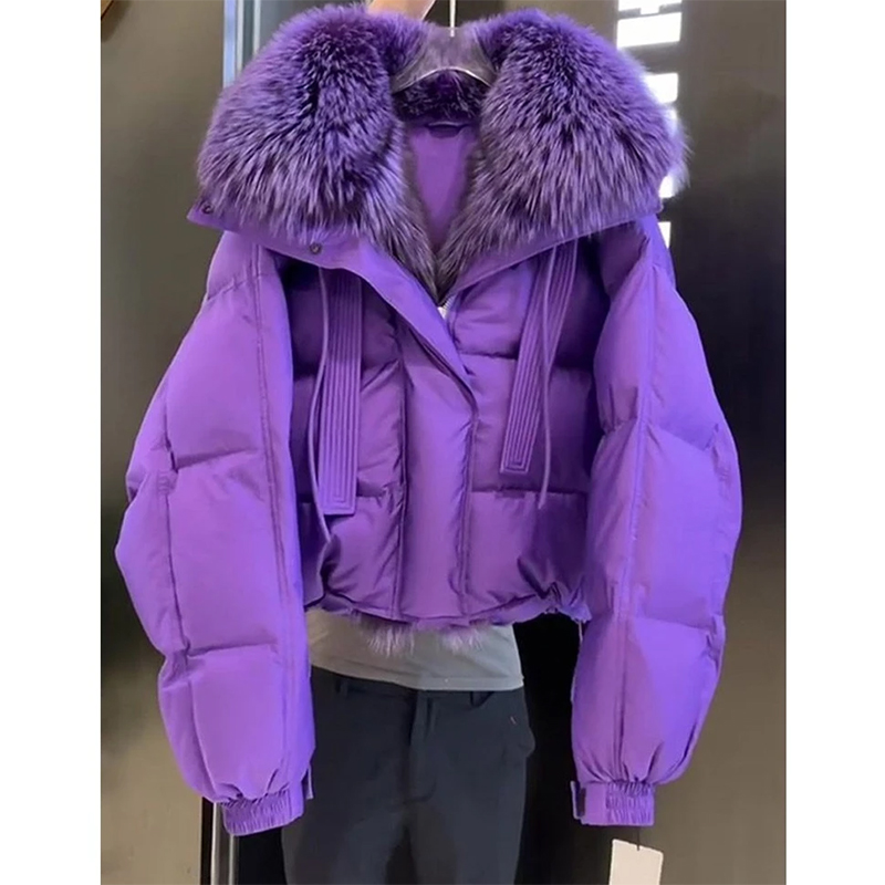 韩版设计感大毛领保暖棉服女2025年冬季新款时尚百搭加厚棉衣外套