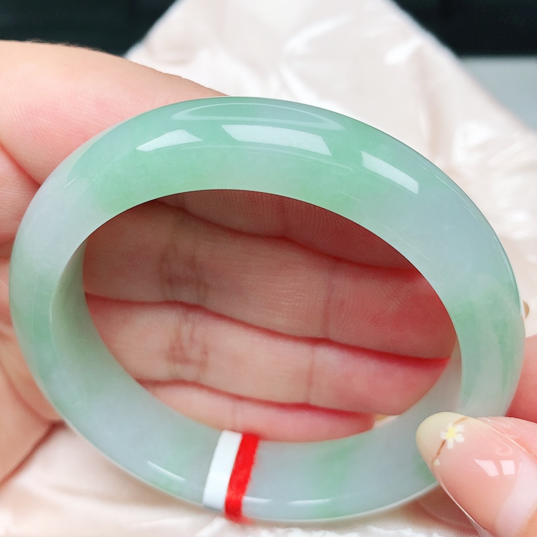 未镶嵌手镯翡翠16冰胶甜绿 燕儿强推