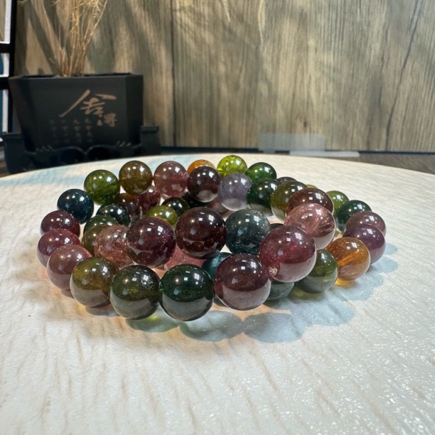 【晶雅颂】天然碧玺单圈手链 多样性发一件 约11mm  2403BB