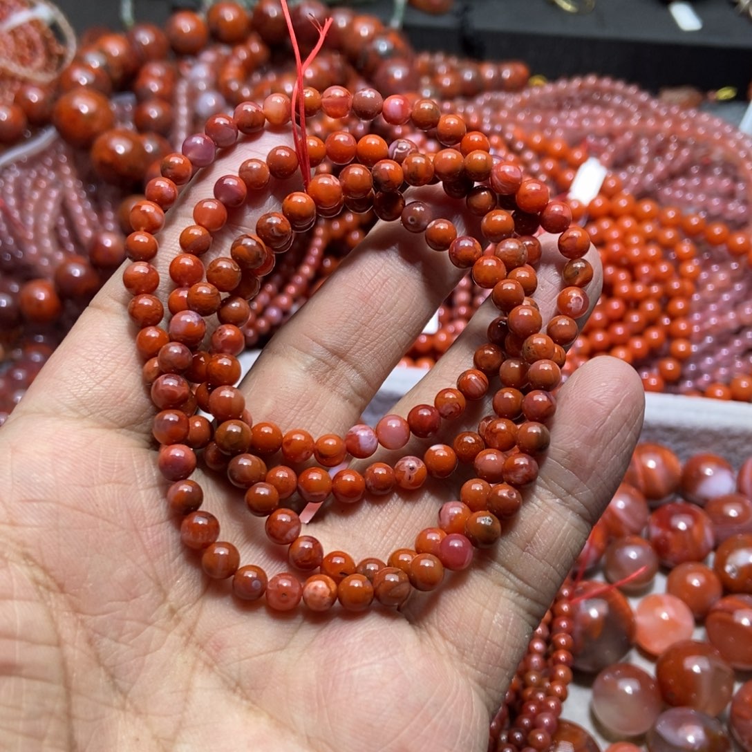 南红玛瑙未镶嵌手串5mm