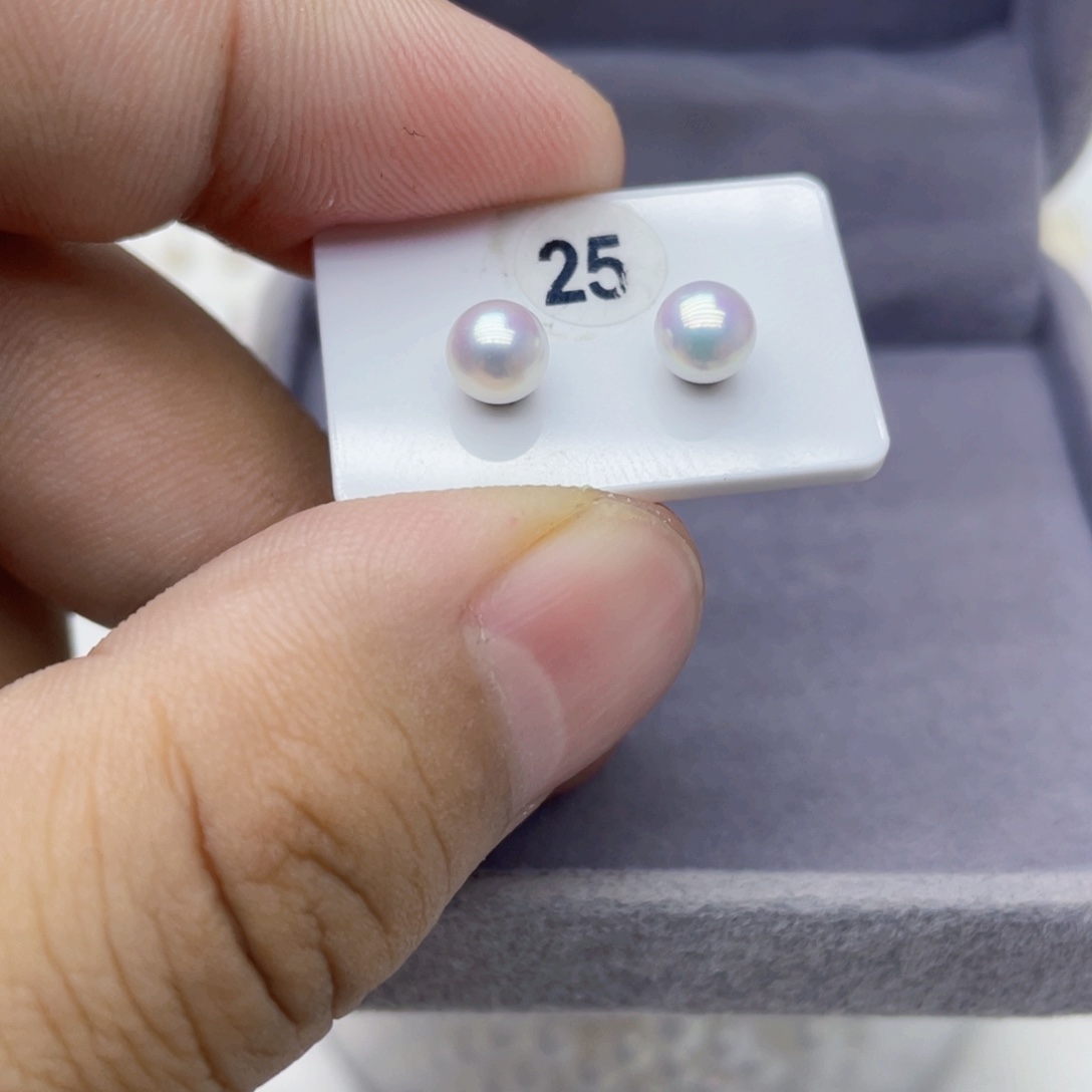 耳饰银S925镶嵌淡水珍珠Ak