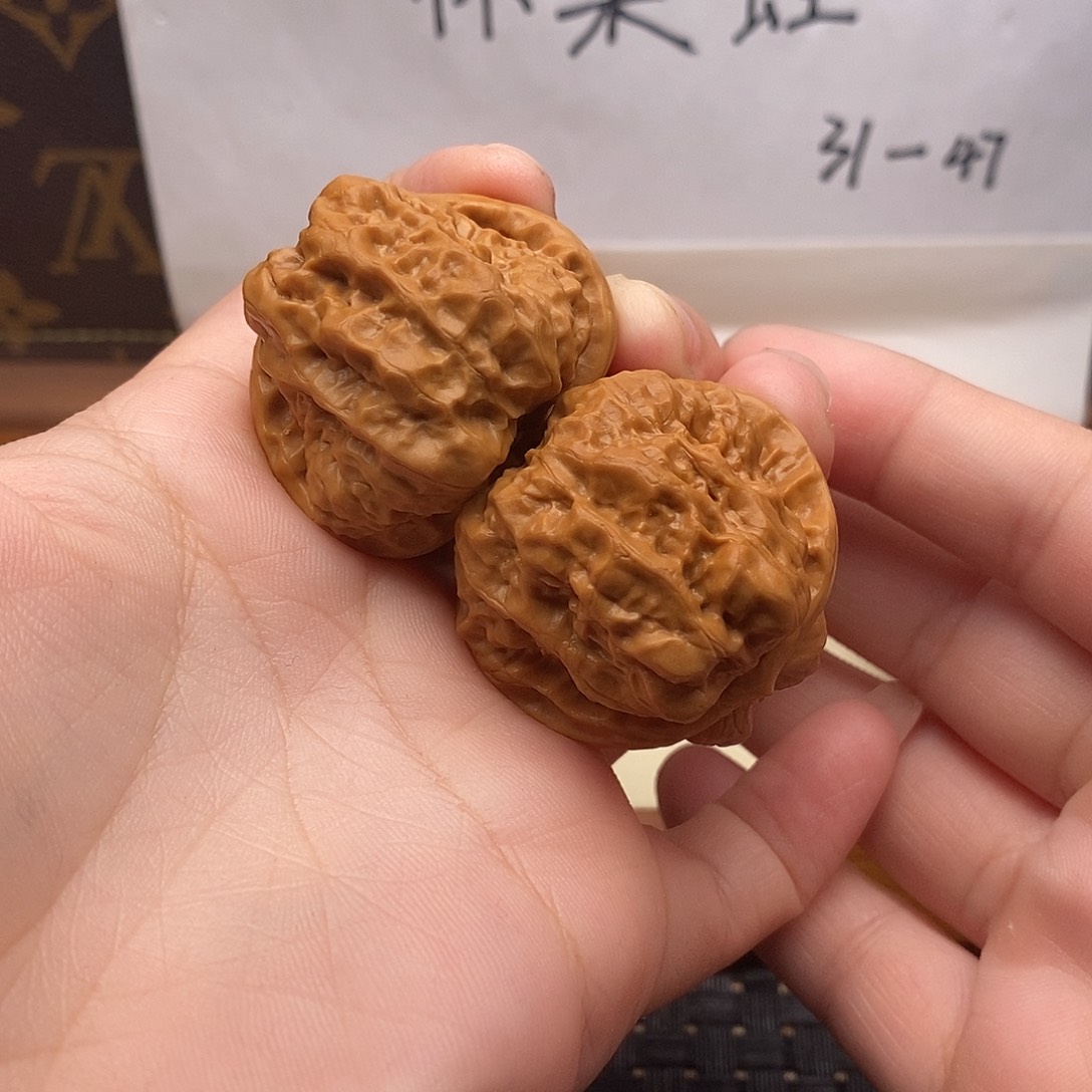 文玩核桃手串新**橙37左右