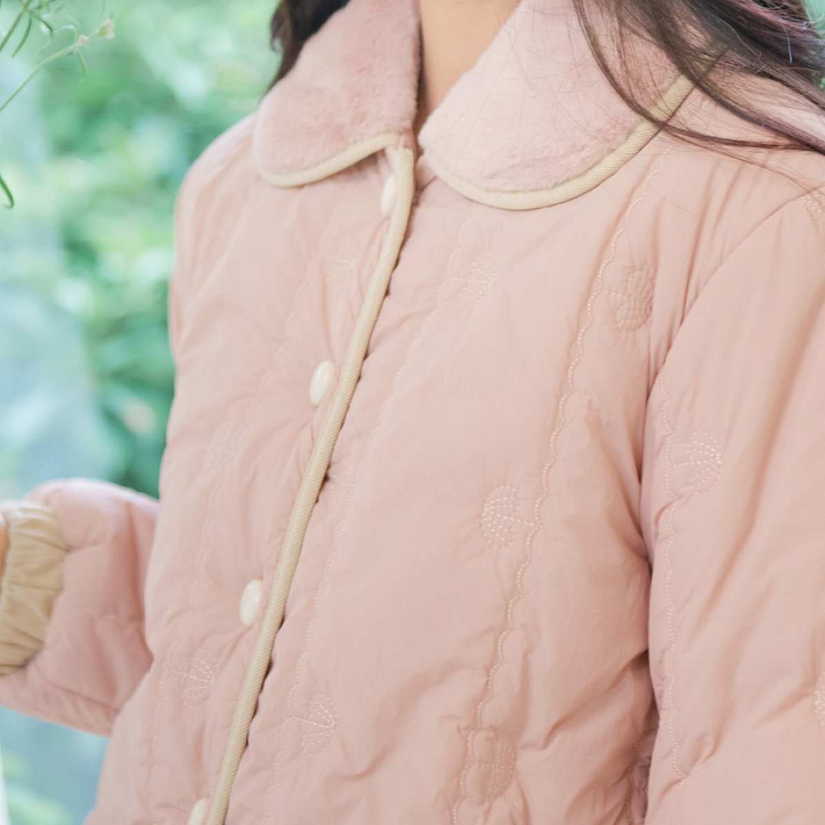 花丛女士冬季三层夹棉加厚保暖可外穿睡衣套装325912014