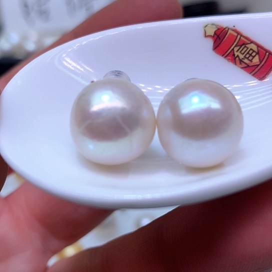 淡水珍珠耳饰银S925镶嵌