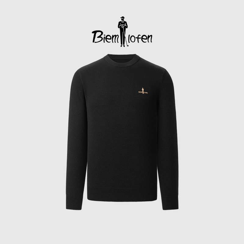 【绵羊毛】比音勒芬男士休闲百搭毛衣保暖圆领羊毛衫