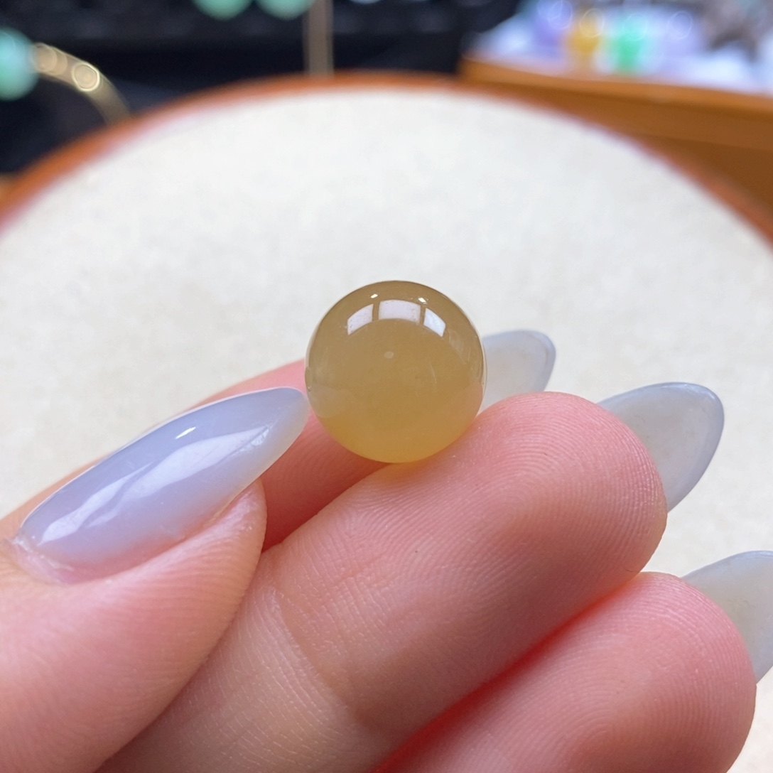 翡翠未镶嵌吊坠(不含链)翡翠橙黄圆珠