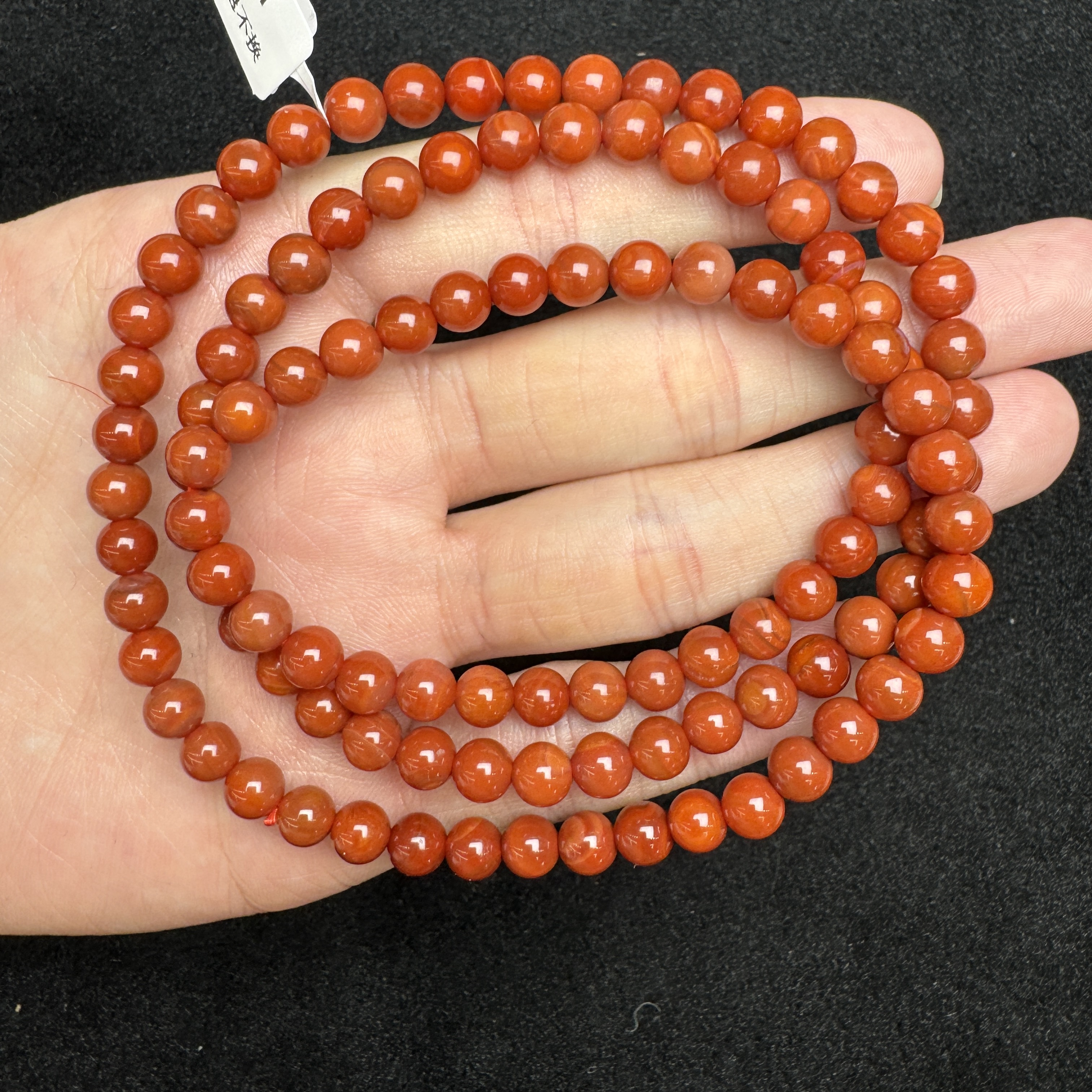 【东北哥精选】牛血红女神链-约6mm+