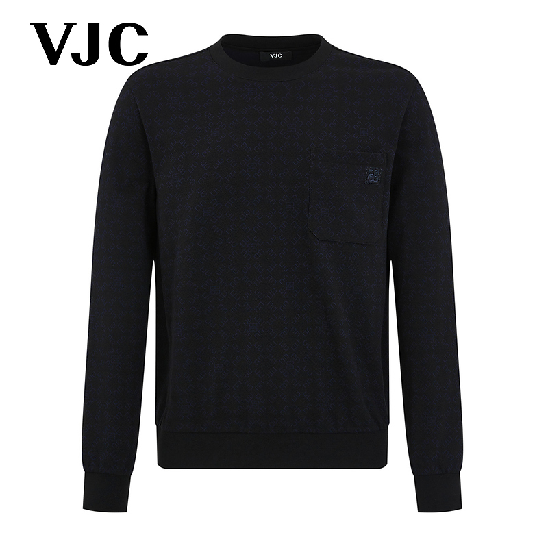 VJC/威杰思2025秋季新款男装时尚长袖卫衣微阔打底衫DAECE1762