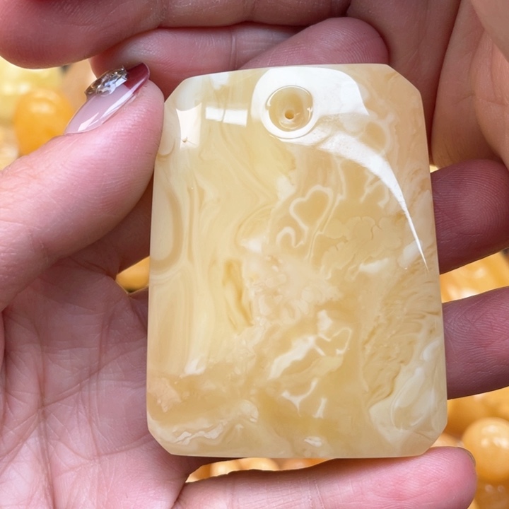蜜蜡裸石未镶嵌蜜蜡无事牌