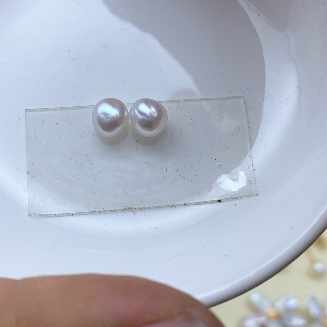 淡水珍珠耳钉银S925镶嵌睿*家