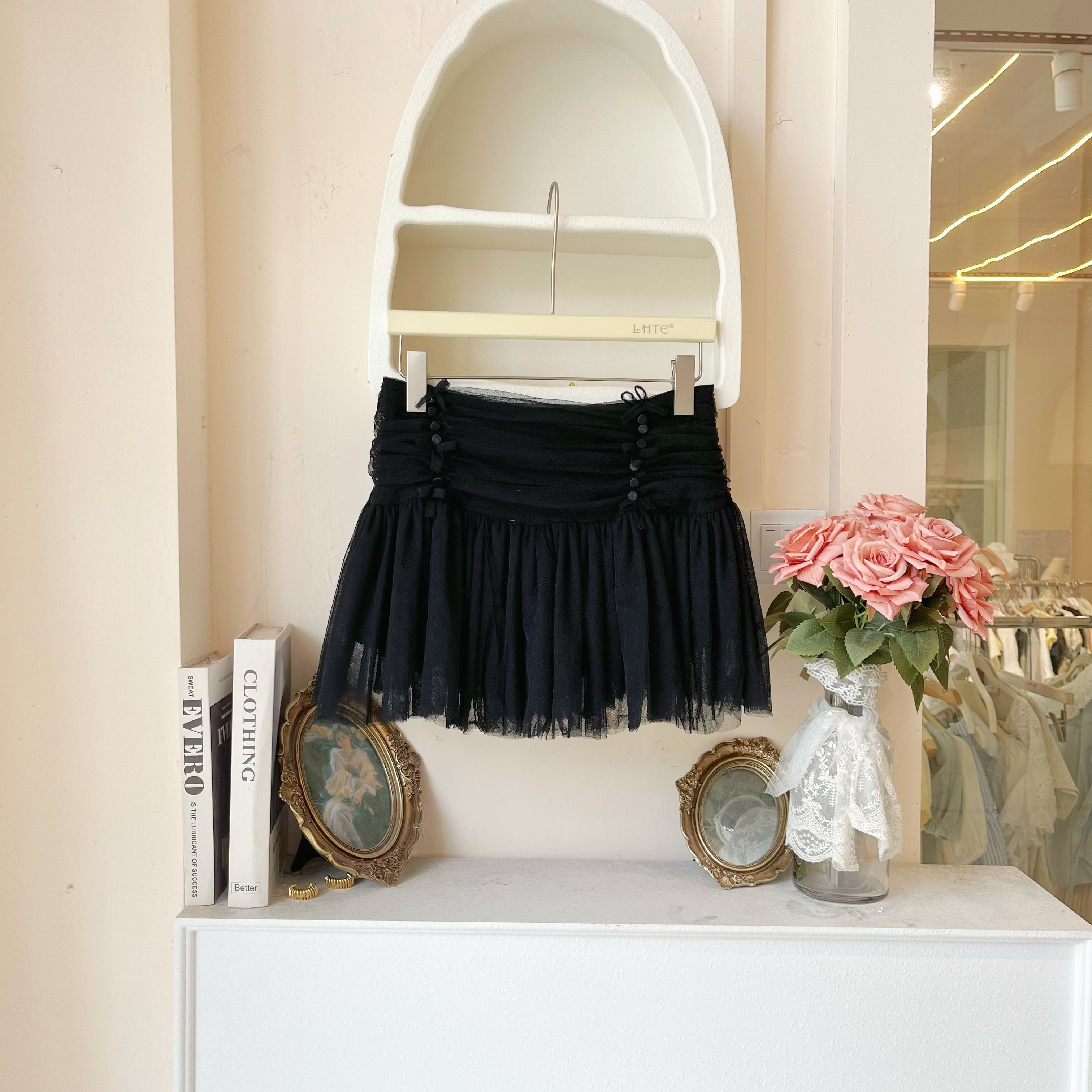 青青大码衣橱 夏款法式浪漫甜美高腰显瘦黑色半身裙仙女裙D3358