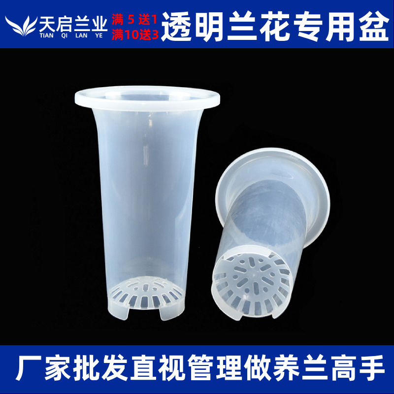 高清透明兰花盆环保塑料兰花花盆大中小加高厚兰花专用盆天启兰业